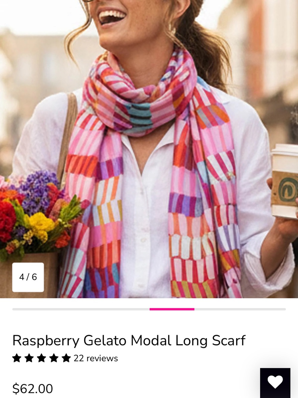 Raspberry Gelato Modal Long Scarf by Ruby Olive